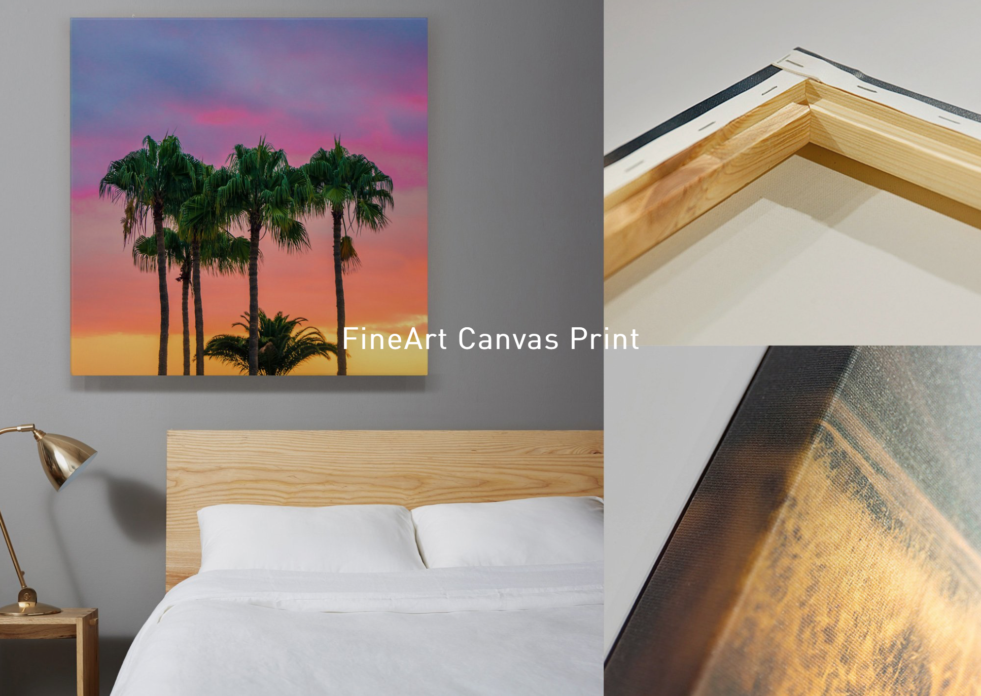 Together with an extra optic clear protective coating, your canvas is UV, water and scratch resistant, colors will easily remain vivid for more than 70 years. It will be stretched firmly around solid wood frame, you will be able to display it immediately when it arrives!