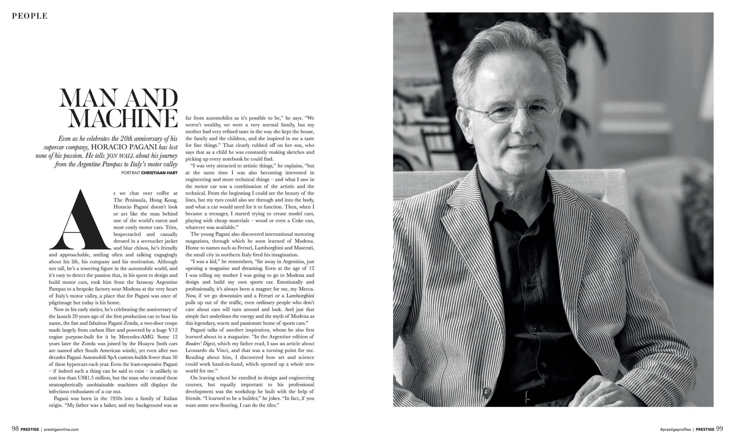 Horacio Pagani Portrait-Prestige Magazine