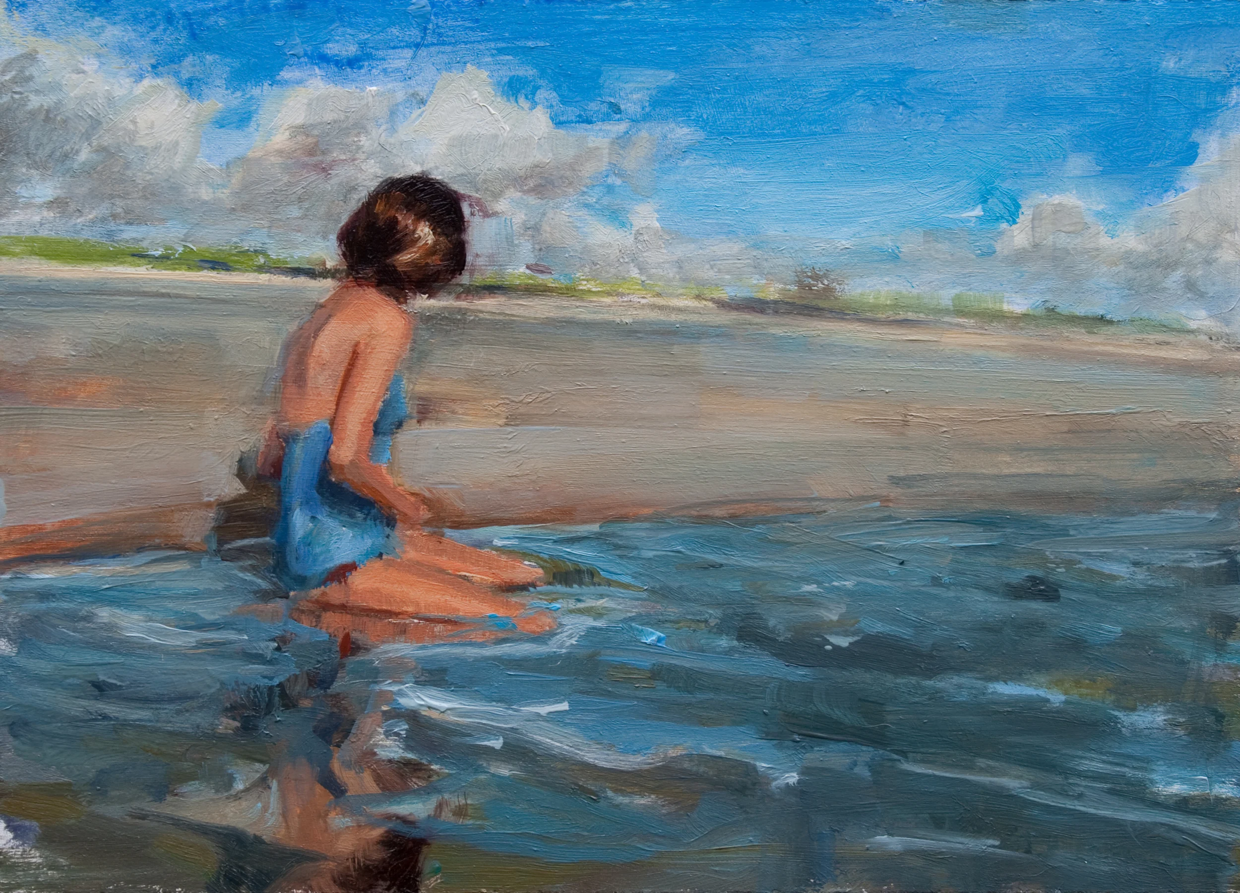 Tidal Girl no.3, oil on panel, 5” x 7”, 2013, Private Collection