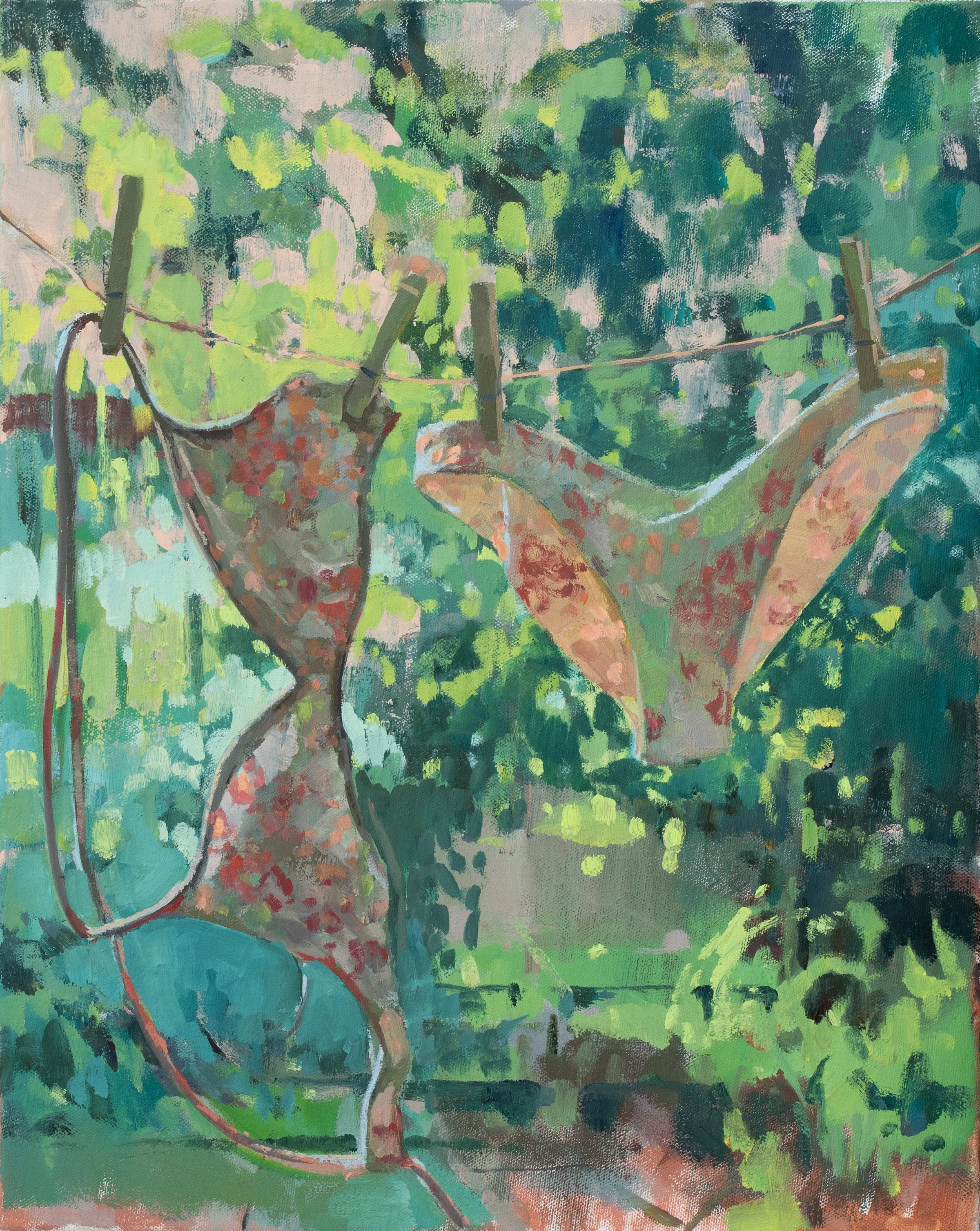 Peach Flutter, Oil on Canvas, 20" x 16", 2024