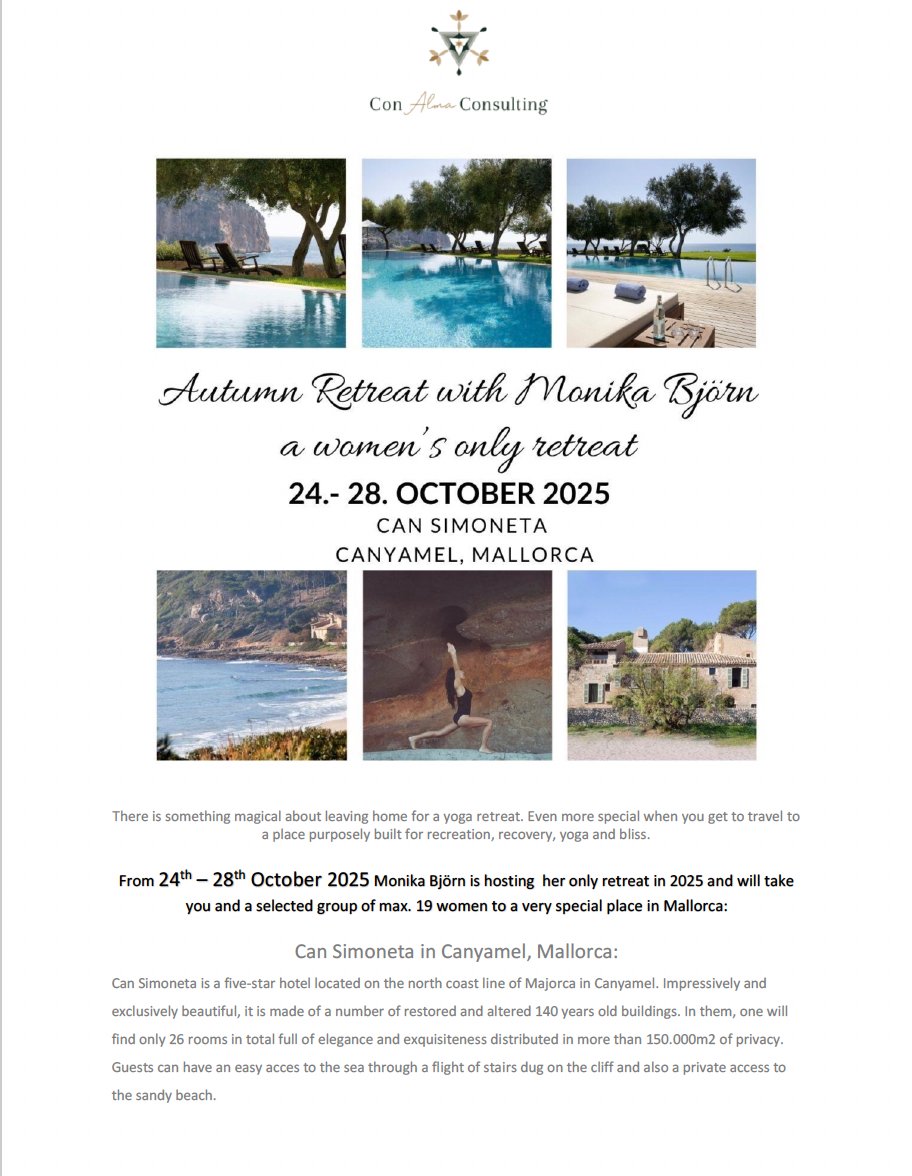 24-28 OKTOBER 2025, LYXYOGARETREAT TILL ES BLAU DES NORD, Colonia San Pere, MALLORCA