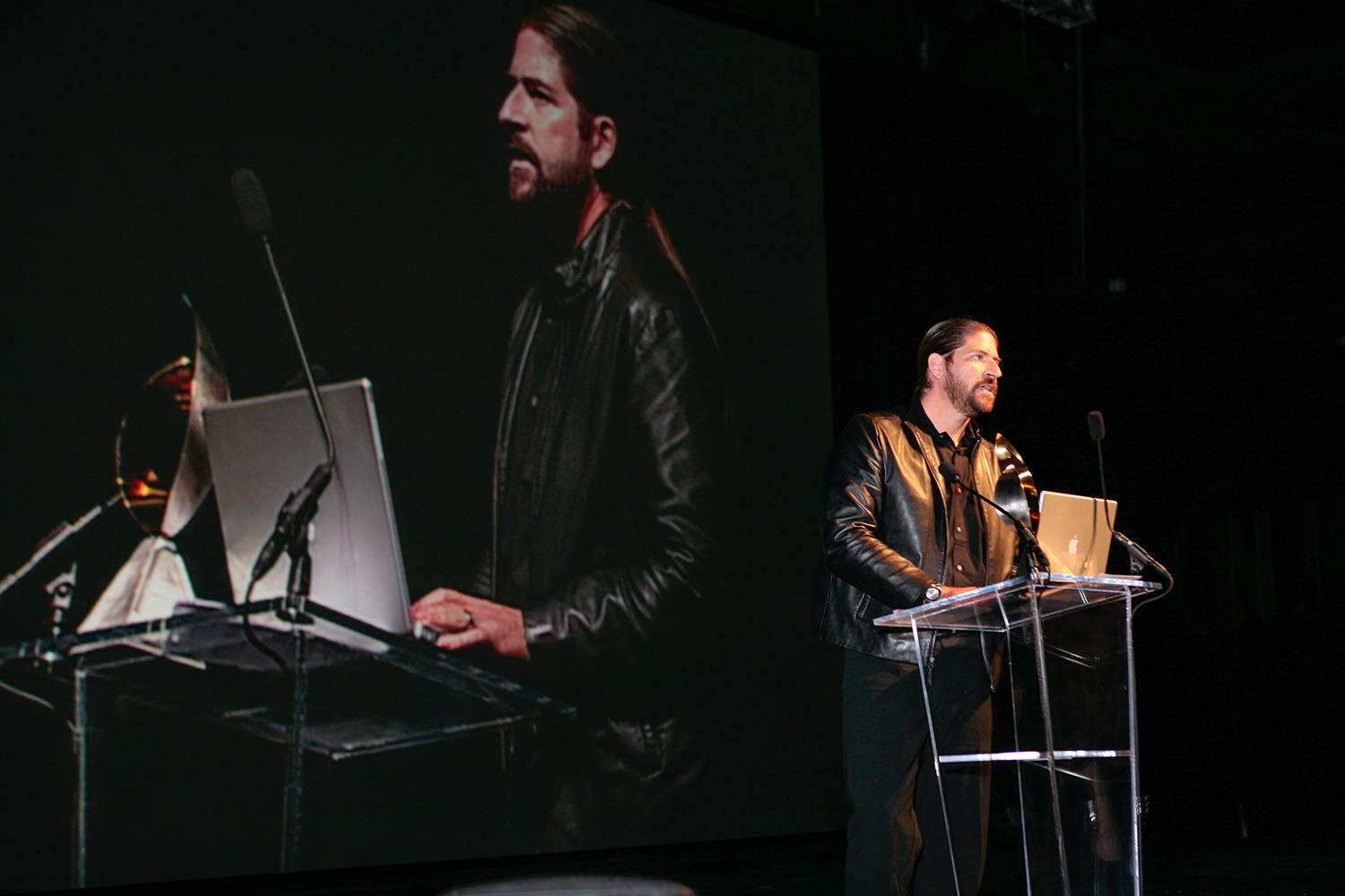 John Paul on stage during his Hall of Fame acceptance speech.