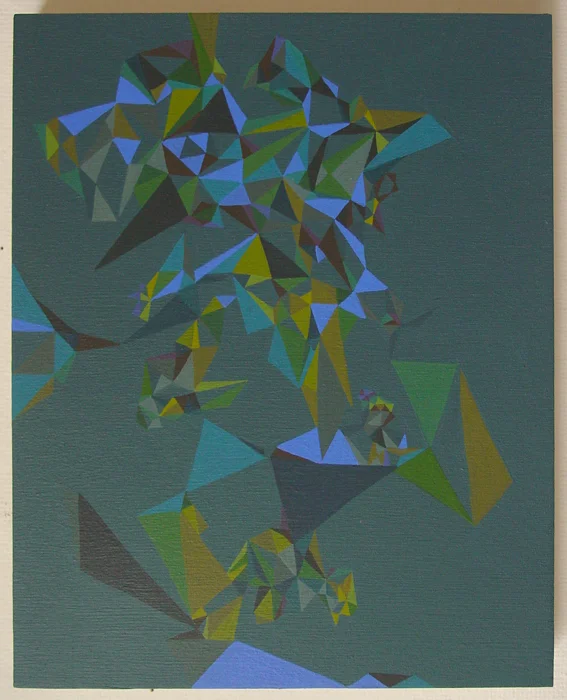 PINWHEELS 2011 acrylic gouache and gesso on panel 10" x 8 "