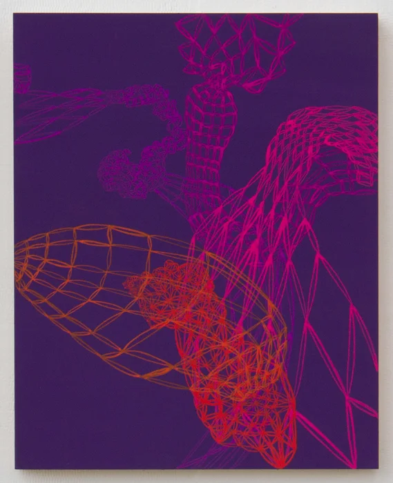 LATTICE: VIOLET 2011 acrylic gouache and gesso on panel 10" x 8 "