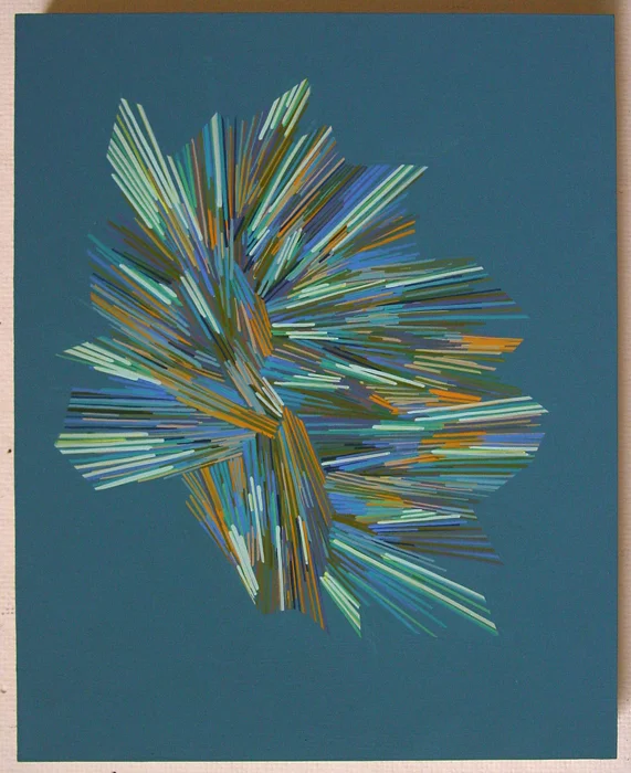 STARBURST 2011 acrylic gouache and gesso on panel 10" x 8 "