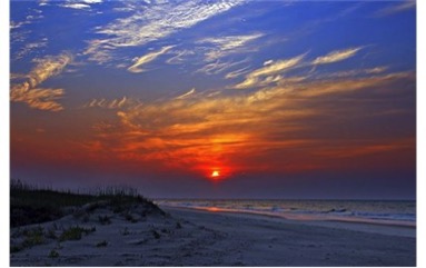 Sunset in Huntington Beach State Park