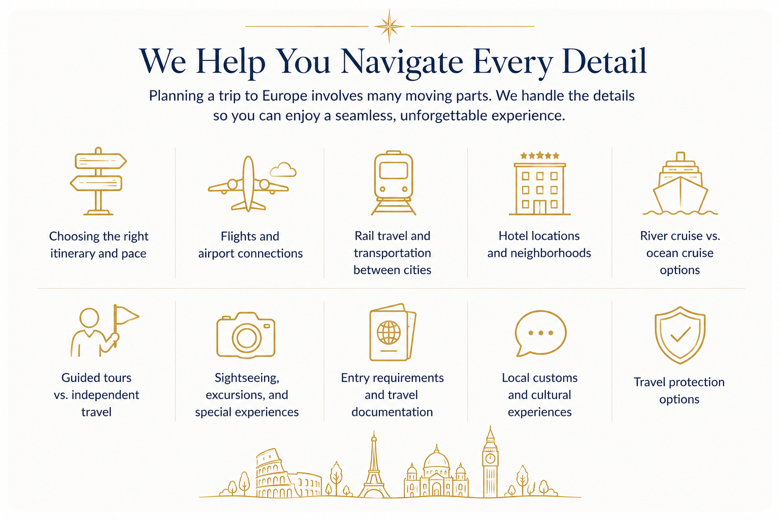 We help you navigate every detail of your Europe trip