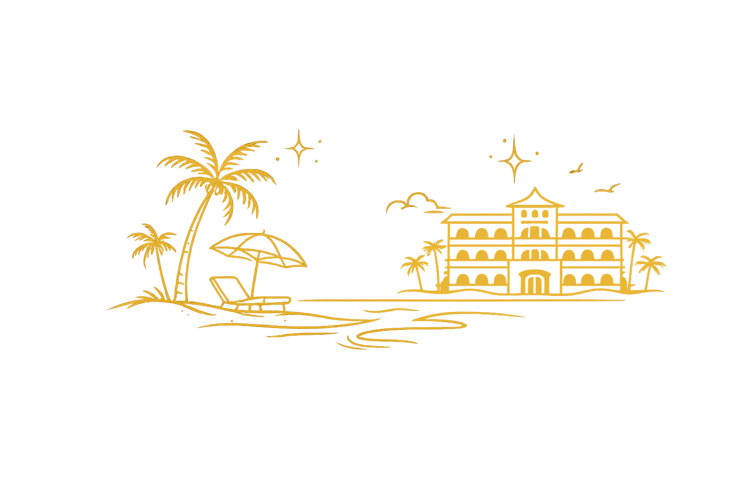 Beach resort illustration