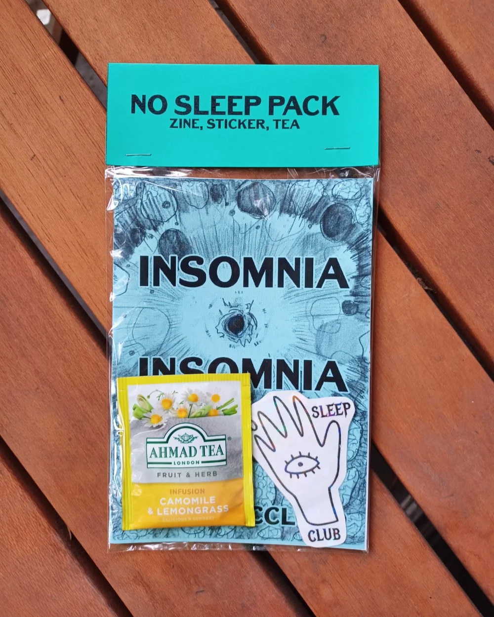 No Sleep Club Zine Pack (w/ Sticker & Tea)