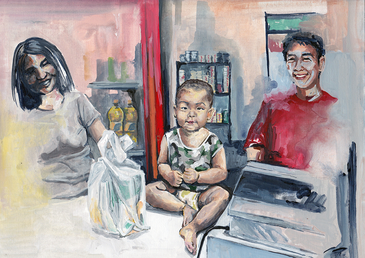 Supermercado chino (Chinesischer Markt) / 2015 / Acryl auf Papier / 22.8 x 30.5 cm 