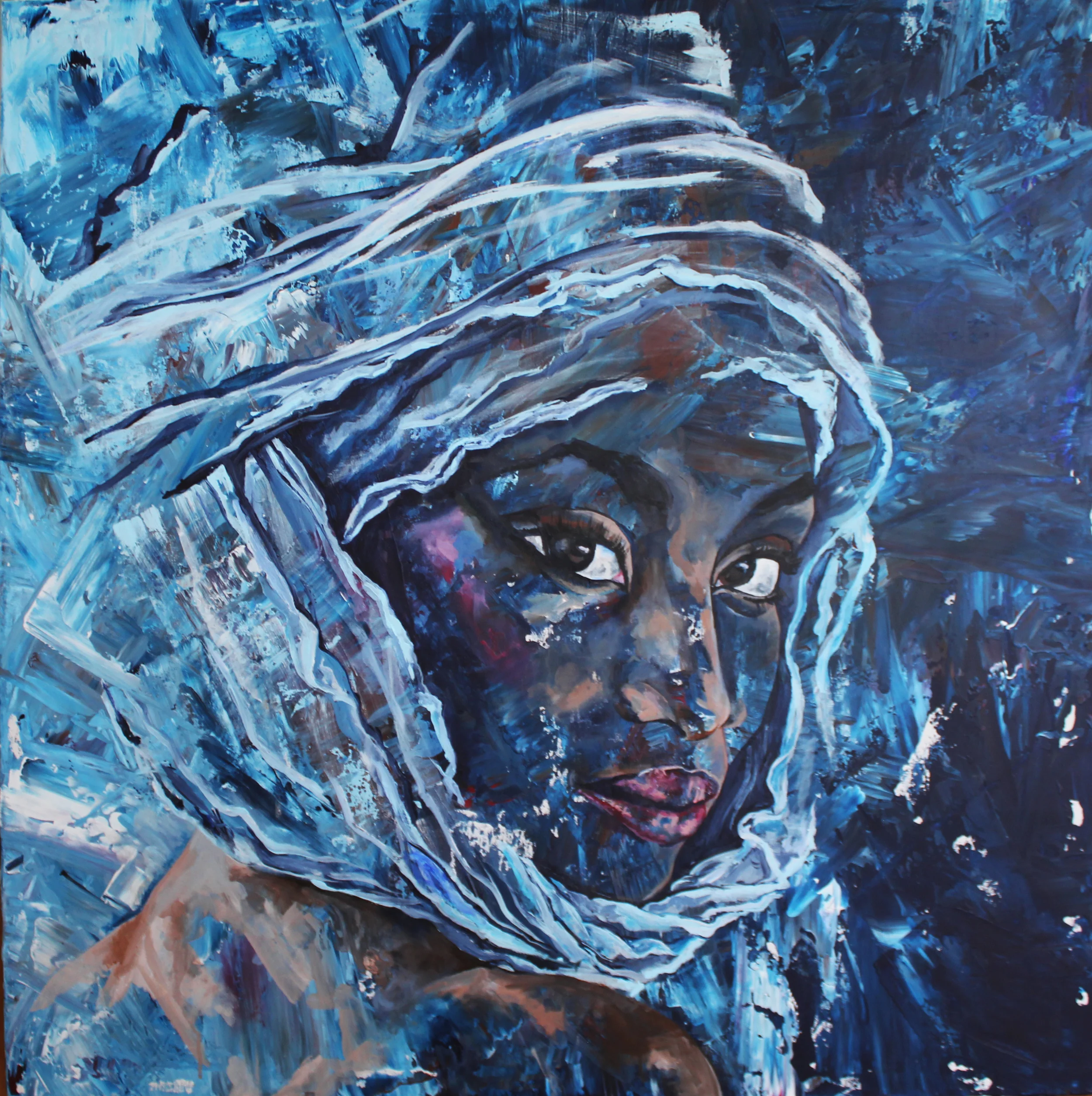 African woman / 2014 / Acryl auf Leinwand  / 100 x 100 cm