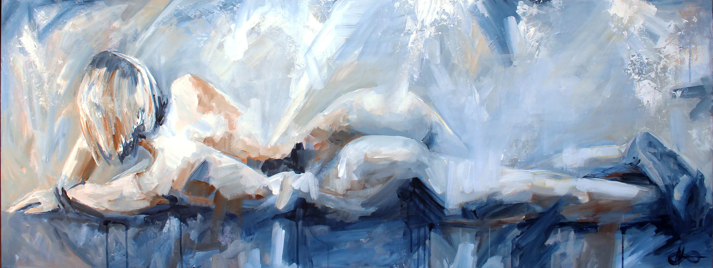 Akt II / 2017 / Acryl auf Leinwand / 50 x 130 cm 