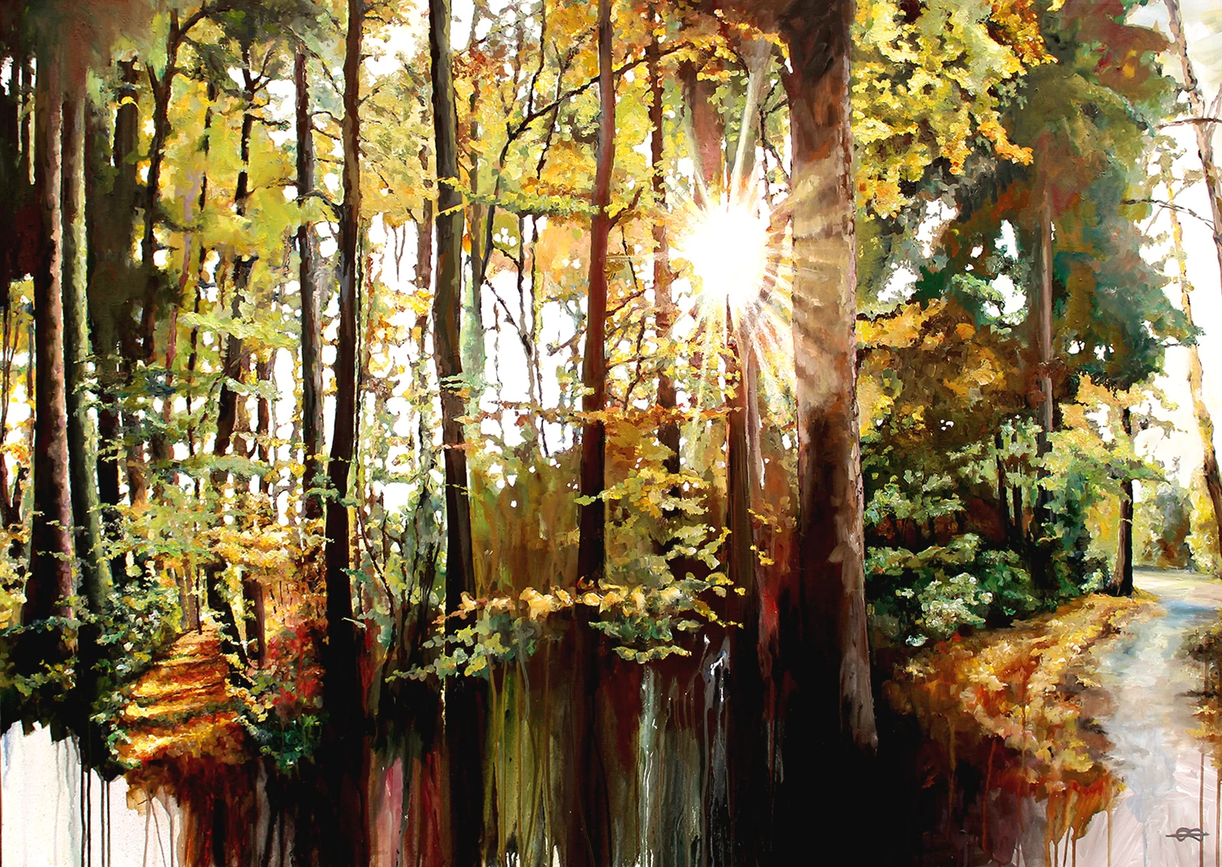 Wald im Herbst / 2018 / Acryl auf Leinwand / 100 x 140 cm  