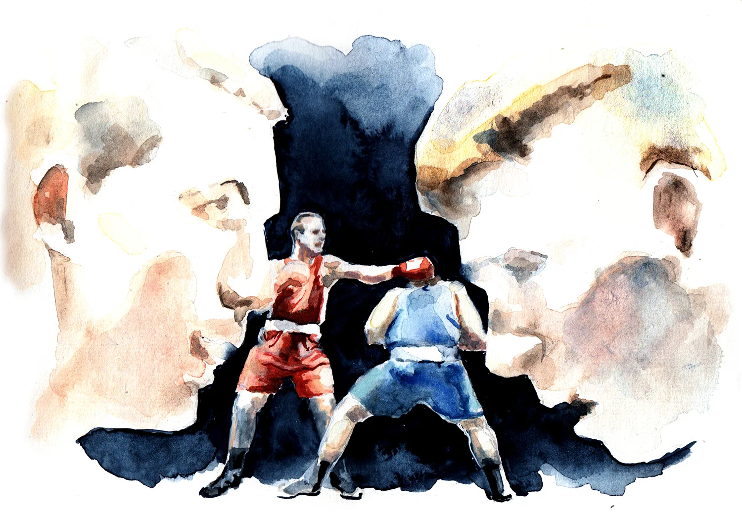 Boxer 5 Renato Lohri / 2018 / watercolor on paper / 14 x 30 cm