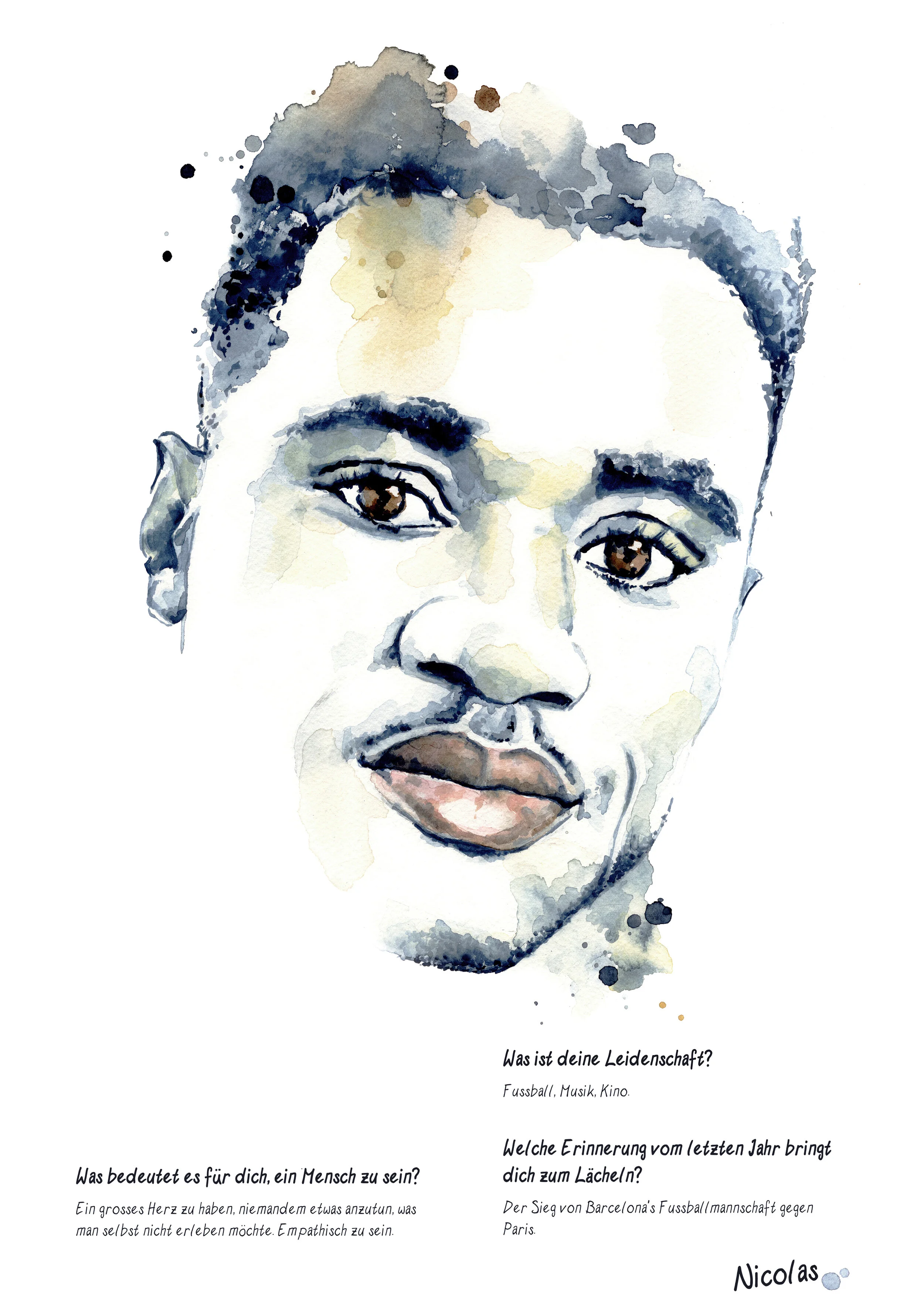 Nicolas / 2019 / watercolor on paper / 45.5 x 30.5 cm