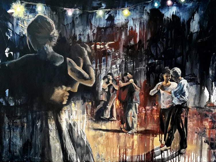 In der Milonga I (In the Milonga I) / 2015 / acrylic on canvas / 60 x 80 cmSOLD Part of the Art Collection of Frauenfeld (CH)