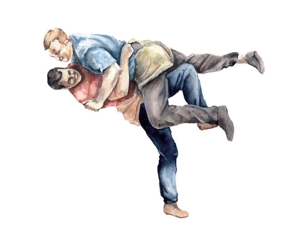 Kurz (Standschwung) / 2019 / Aquarell auf Papier / 21 x 29.7 cm