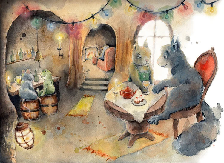 The Tavern / 2018 / watercolor on paper / 23 x 31 cm