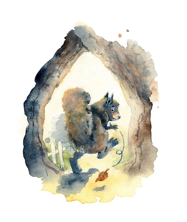 Leaving a Message / 2018 / watercolor on paper / 31 x 23 cm