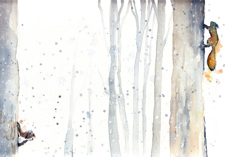 Snow Storm / 2018 / watercolor on paper / 23 x 31 cm