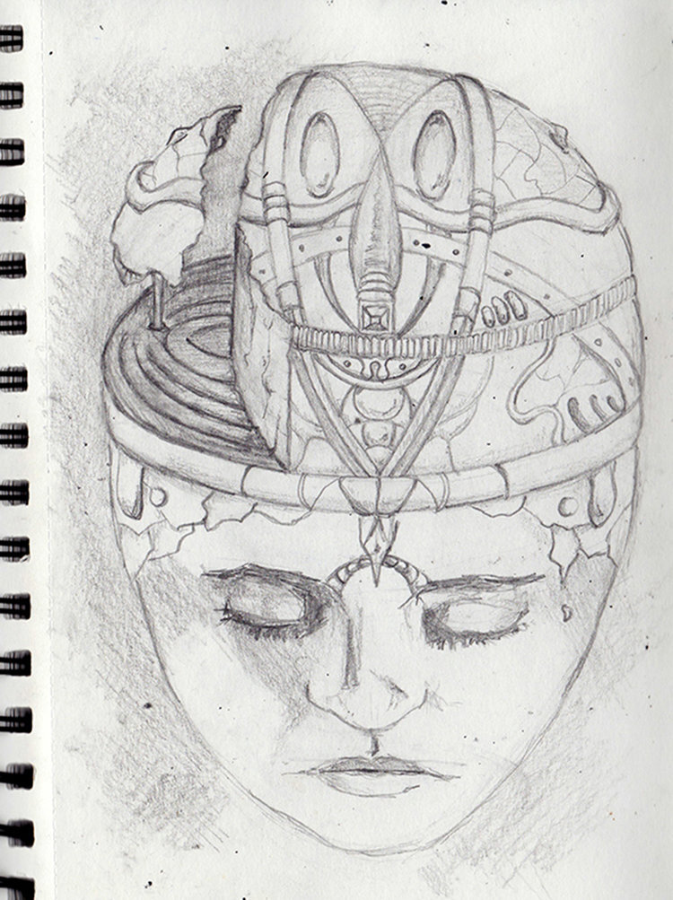 Head ache / 2014 / pencil, sketchbook / 21 x 14.7 cm