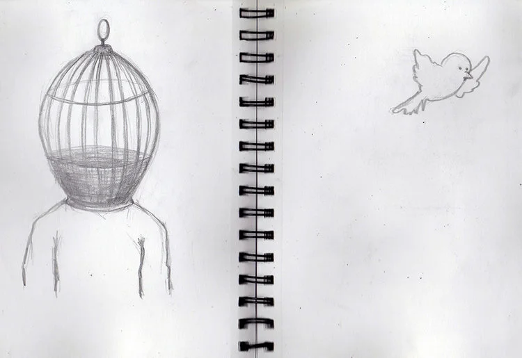 Caught / 2014 / pencil, sketchbook / 21 x 14.7 cm, each