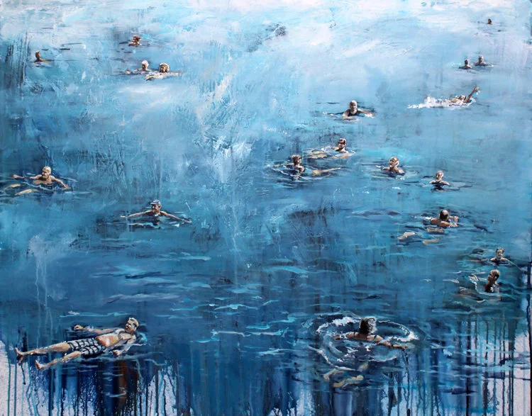 Swimming I / 2017 / Acryl auf Leinwand / 80 x 100 cmVERKAUFT