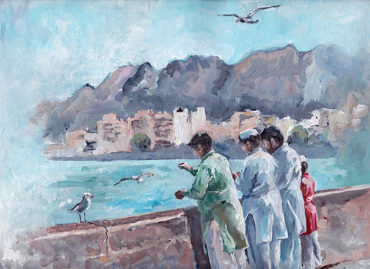 Muscat, Oman (Gulf of Oman) / 2016 / Acryl auf Papier / 23 x 30.5 cmVERKAUFT
