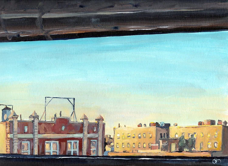 NYC USA (Queens) / 2017 / Acryl auf Papier / 23 x 30.5 cmVERKAUFT