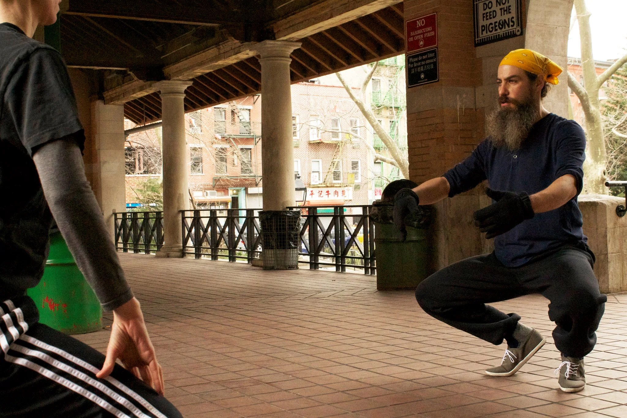 Columbus park, Chinatown. Winter training. 2014.