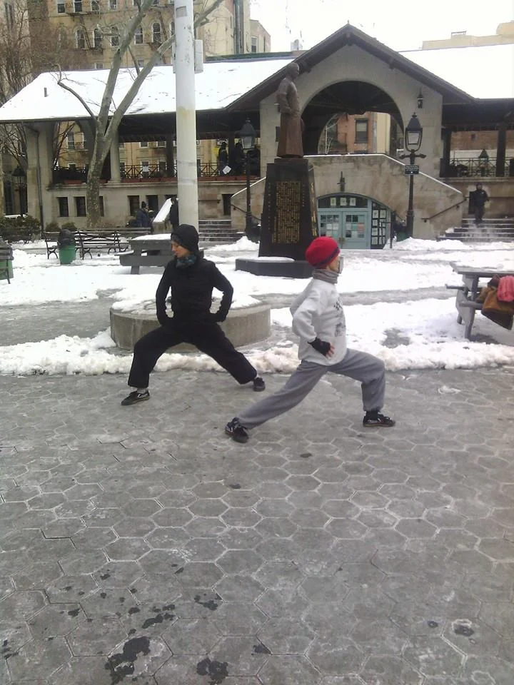 Columbus park, Chinatown. Winter training. 2014.
