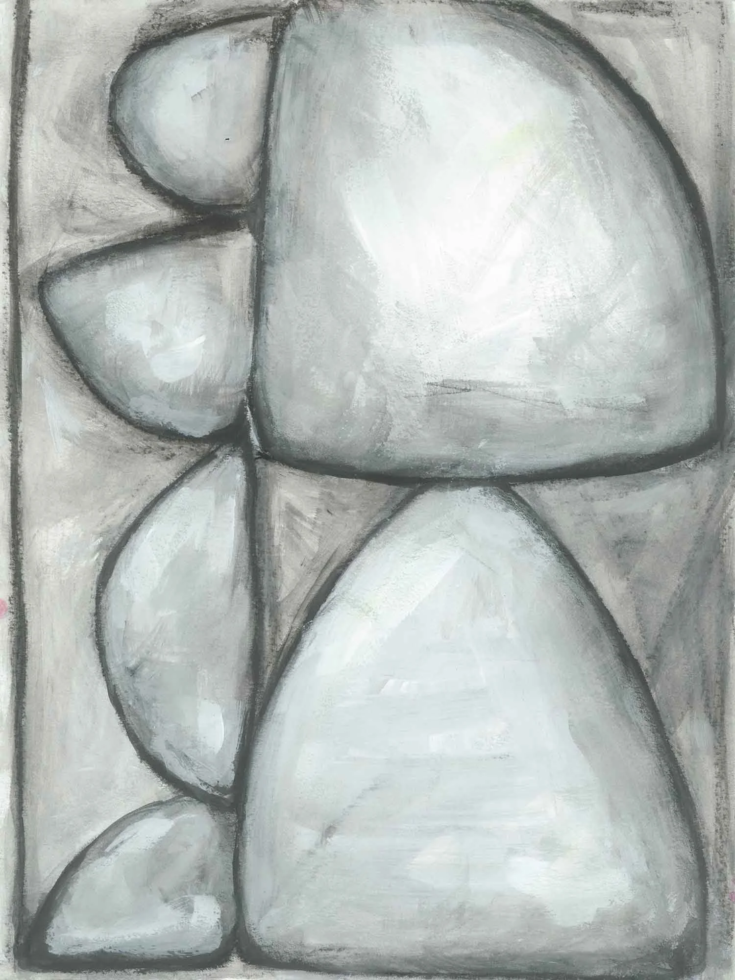 ©Heidi Marie Faessel "Counterbalance" - 9"x 12" charcoal and gouache on paper