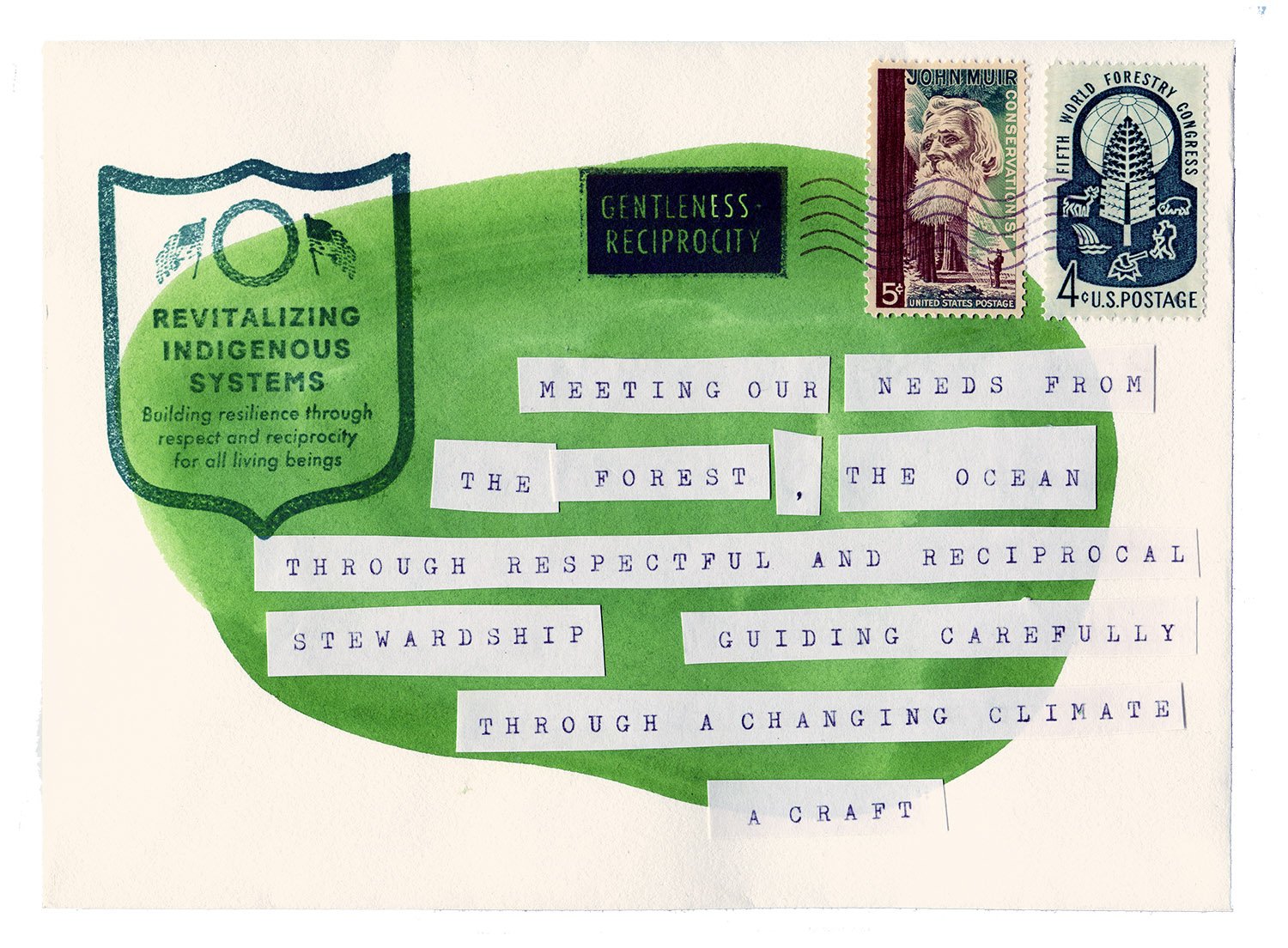 Untitled from "From Propaganda to Prosocial," Mixed media collage, 2026, 5.25"x7.25"