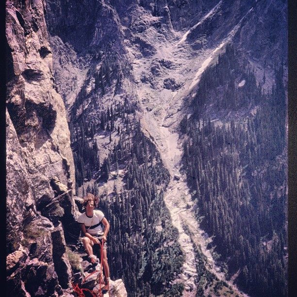 High on the Guide's Wall, Storm Point. Photo by Rich Goldstone. via BNW .