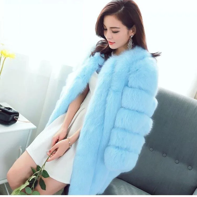 baby blue faux fur coat