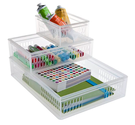 Clear Stackable Organizer Trays