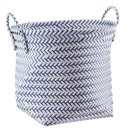 Slate Blue & White Strapping Basket