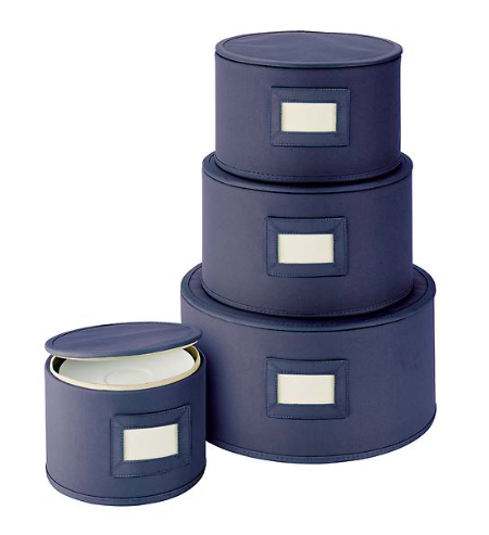 Blue Round Plate Storage Cases