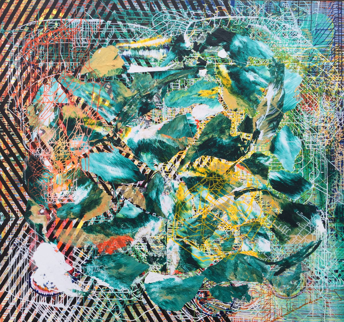 Veins of Water, 69"x76", acrylic on canvas, 2016