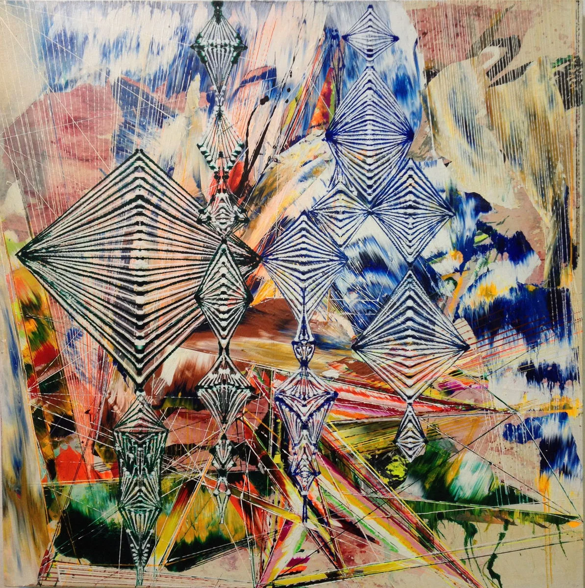   Ablation , 2012 Acrylic &amp; glassine on canvas 30"x30" 