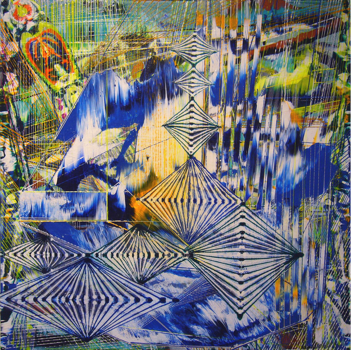   Doppler , 2012 Acrylic &amp; glassine on canvas 24"x24" 