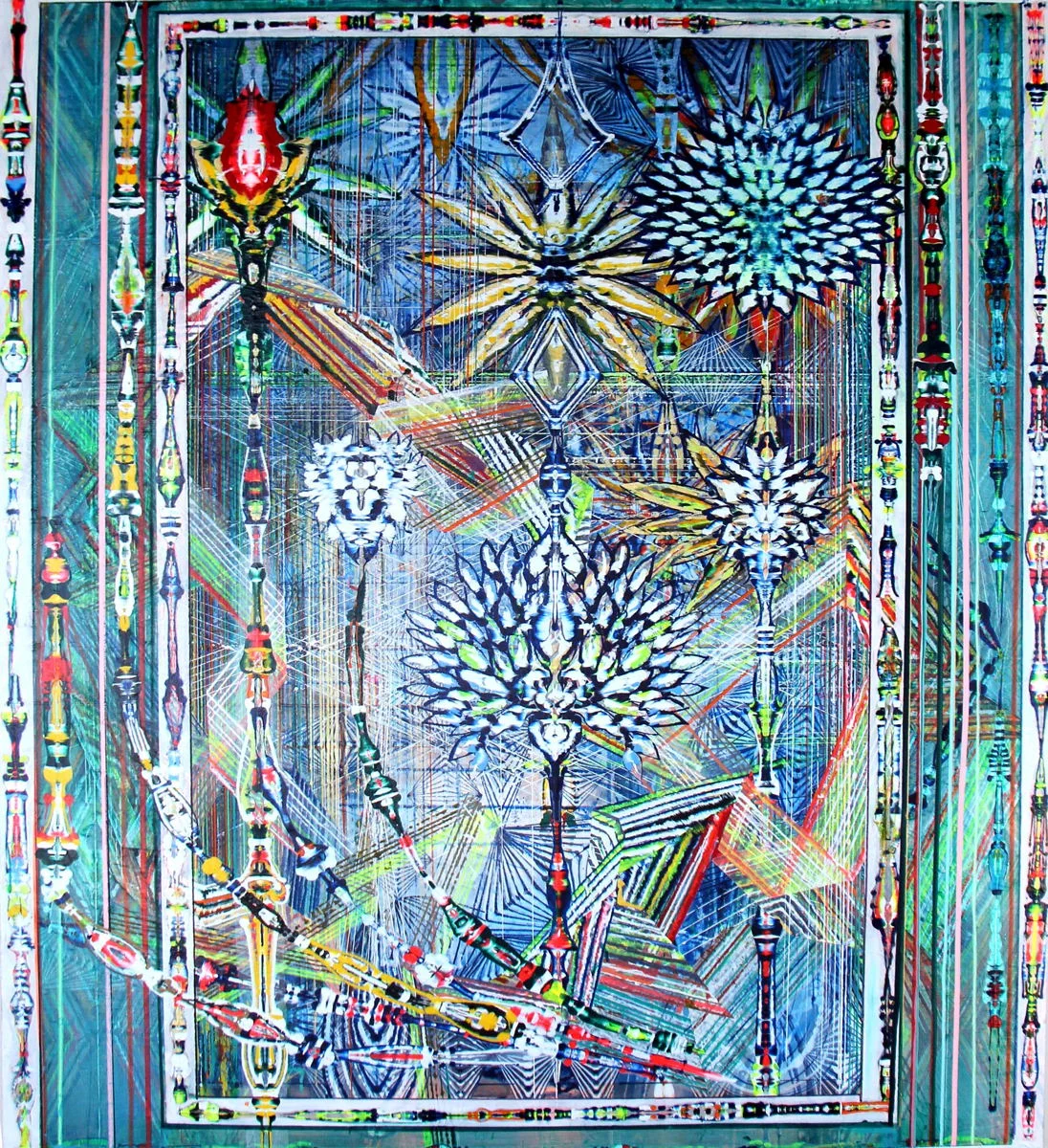   Baroque Garden II,  2013 Acrylic &amp; glassine on canvas 72"x60" 