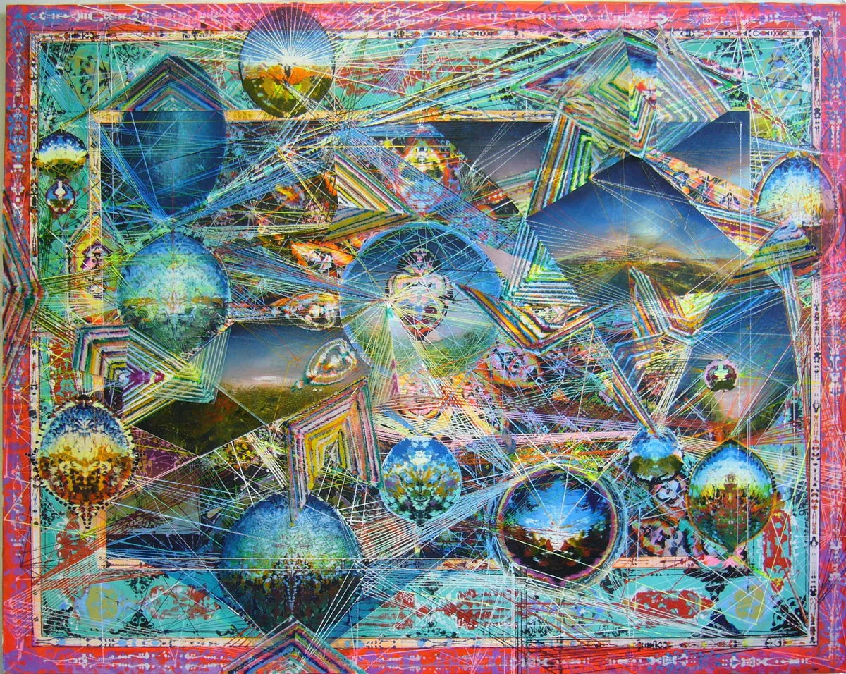   Attempt to Translate , 2012  Acrylic and glassine on canvas, 72"x86" 