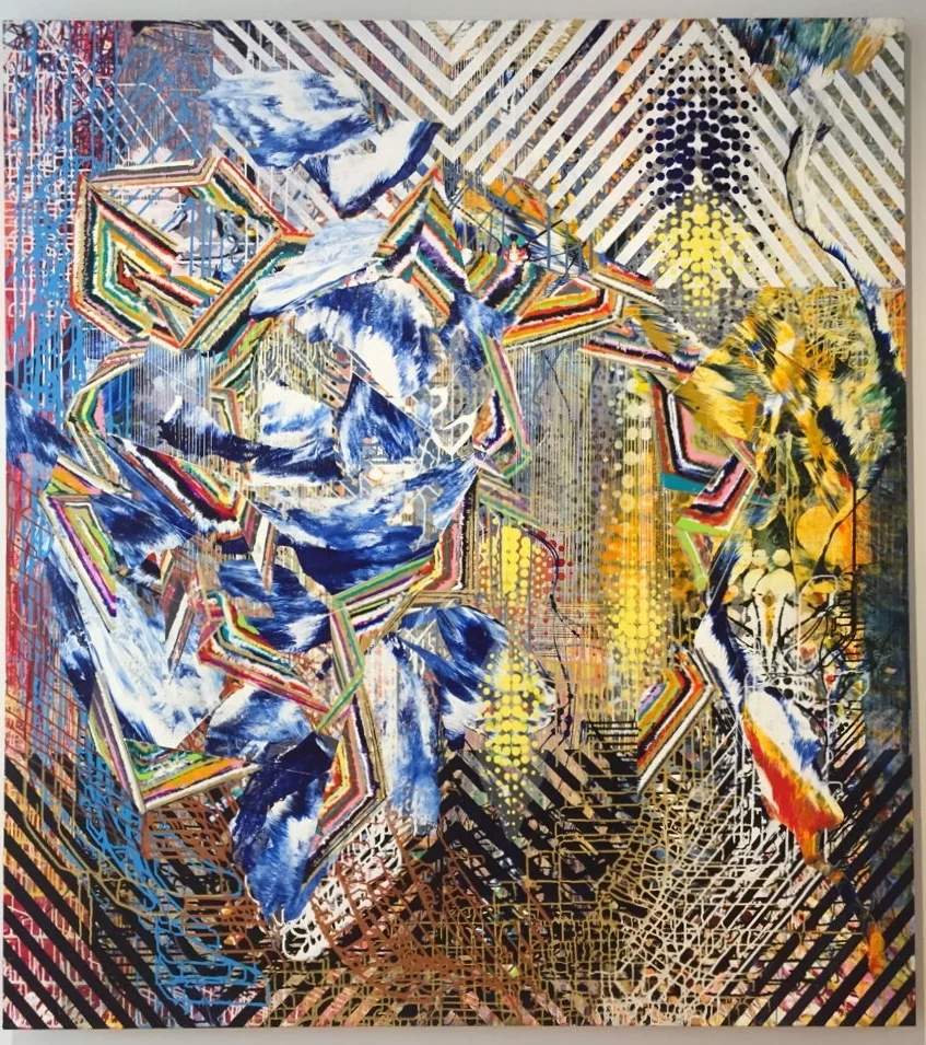 Nomadic Geometry, 87"x76",2016, acrylic on canvas, 