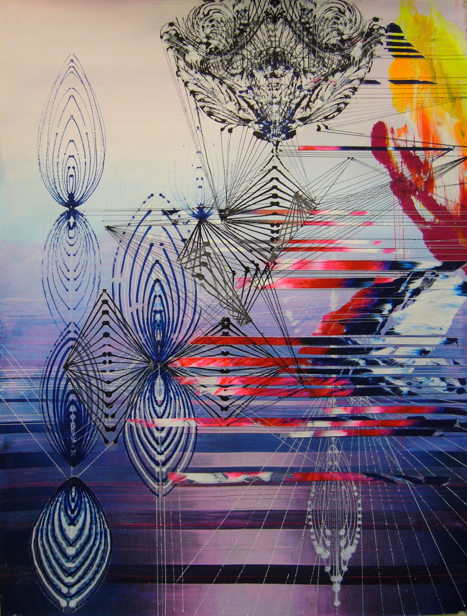    Acrylic and glassine on paper, 30"x24",  2014  
