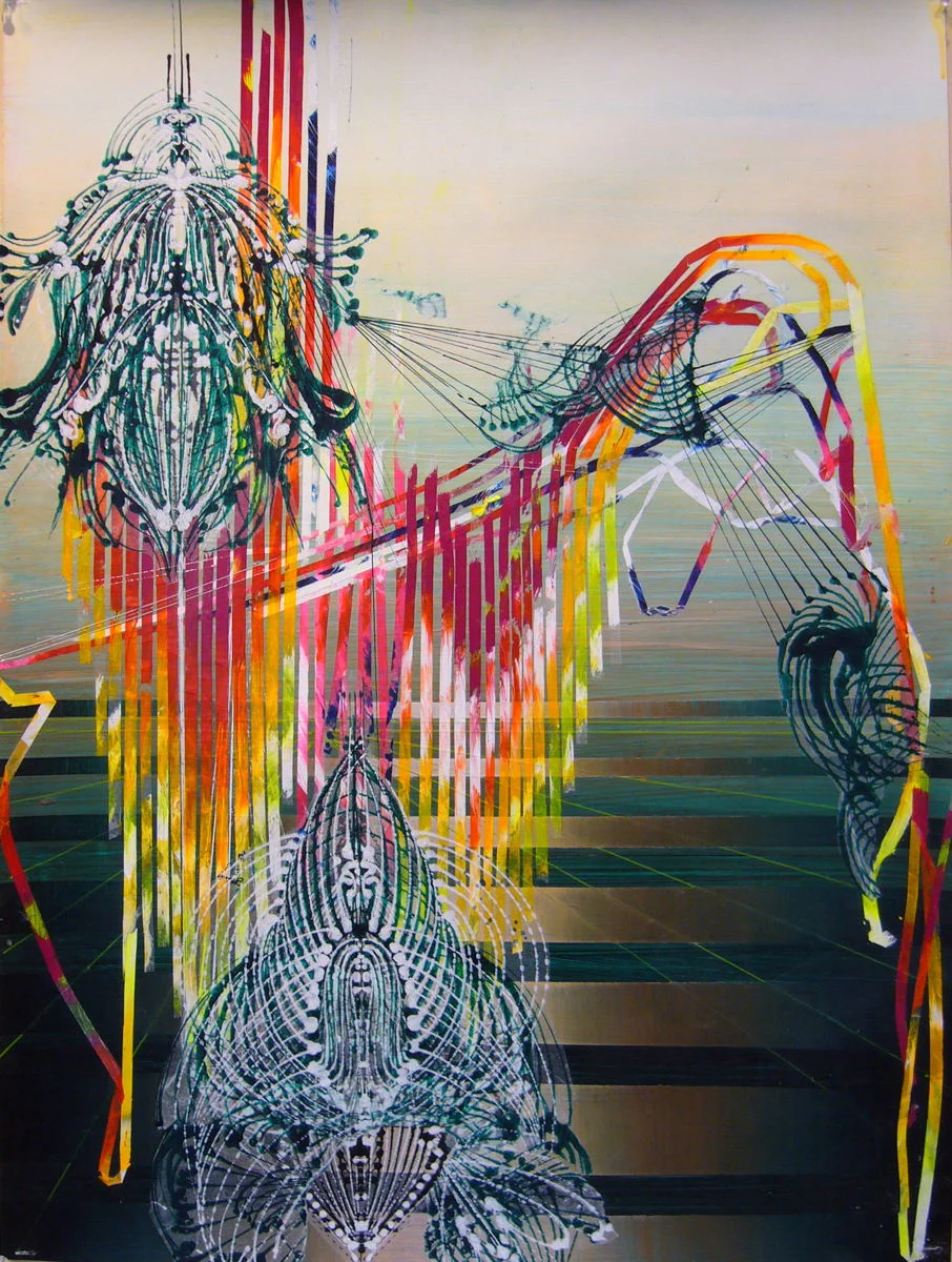    Acrylic and glassine on paper, 30"x24", 2014  