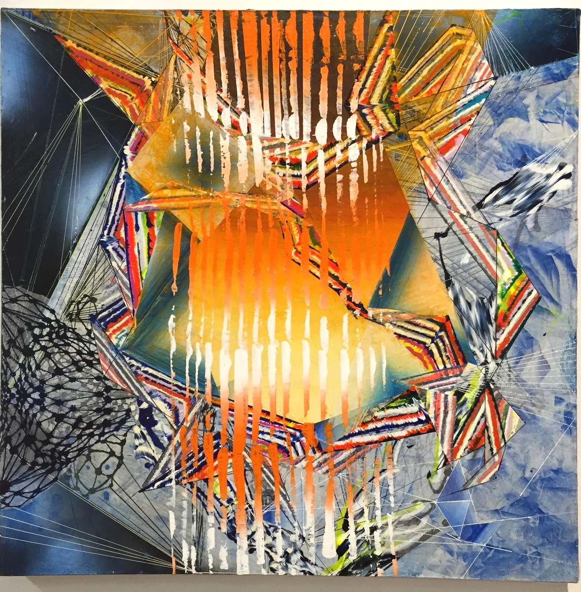   Singe,  2014 Acrylic &amp; glassine on canvas 30"x30" 