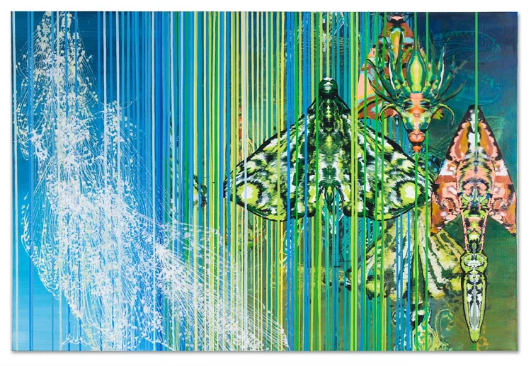 Trace , 2006 Acrylic and glassine on canvas 52"x69"