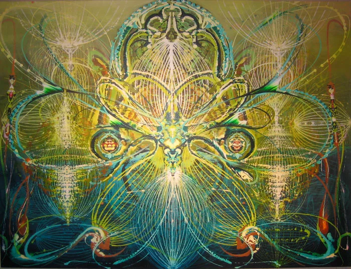 Chimera Acrylic and glassine on canvas 79"x89"