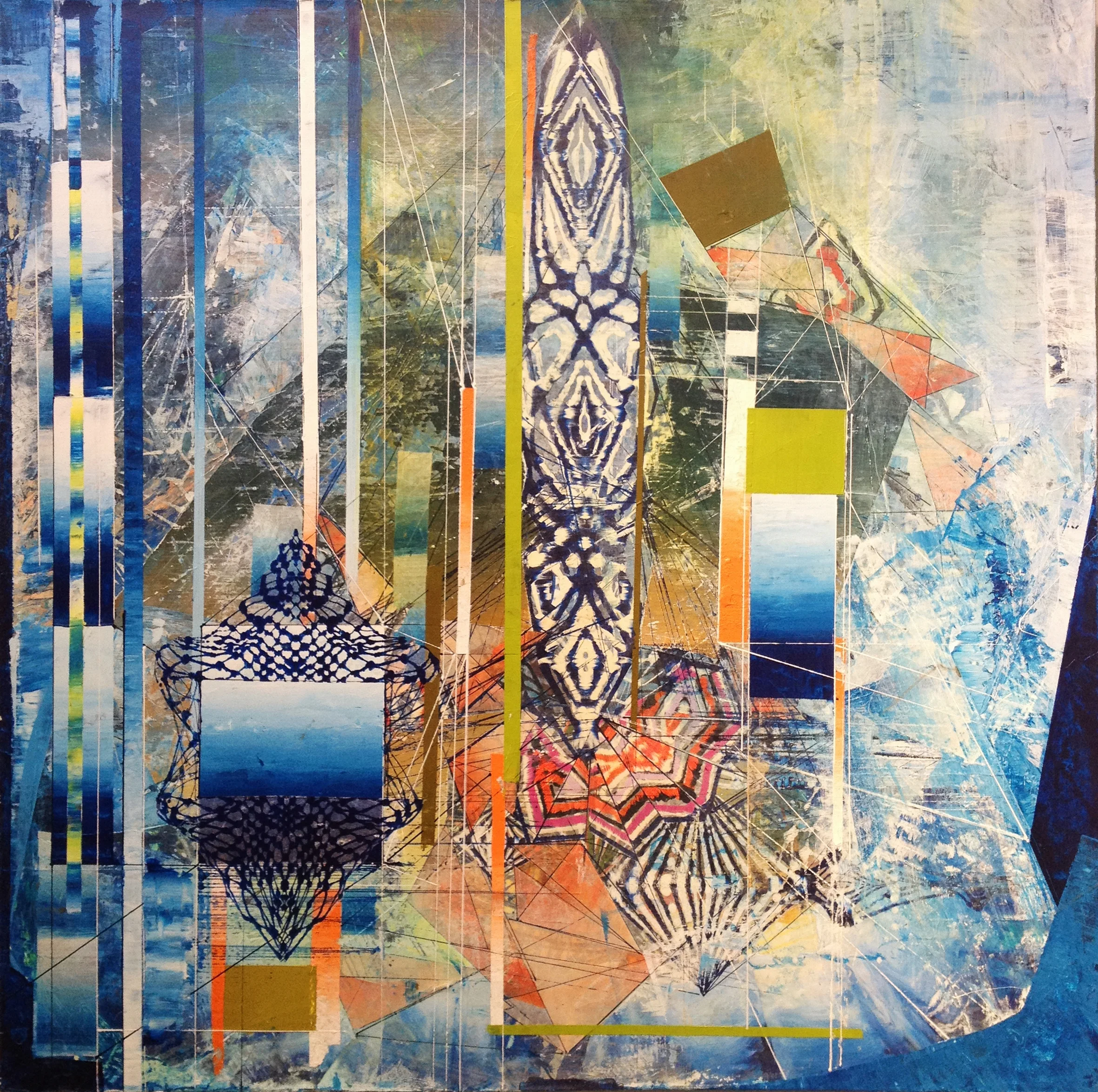 2014 Acrylic and glassine on canvas 30"x30"
